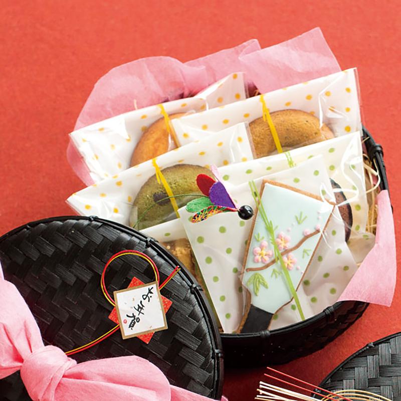 ラッピング用品 WAG-OB3 和風ドットスイーツパック(抹茶)/クリア-3(100枚) ヘッズ