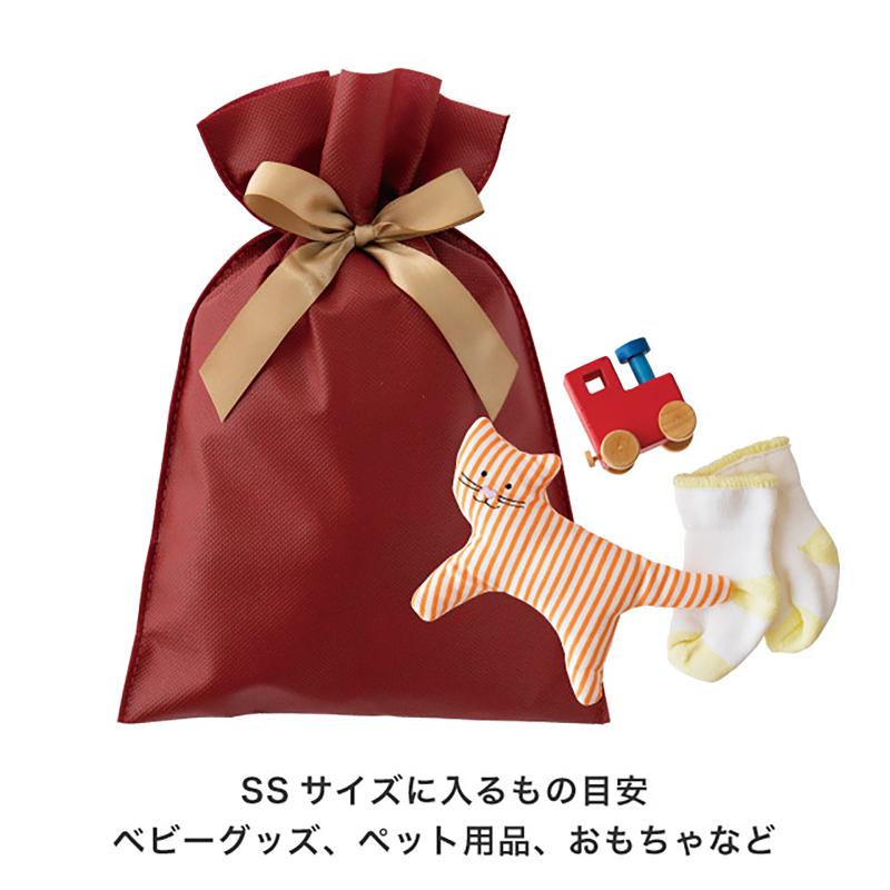 ラッピング用品 SFE-RBSS 不織布リボン付ギフトバッグ-SS/エンジ(10枚) ヘッズ
