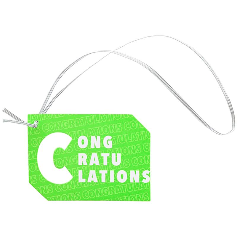 贈答用飾り NEG-TR1 ネオングリーンゴムタッグ-1/CONG～TIONS(20枚) ヘッズ