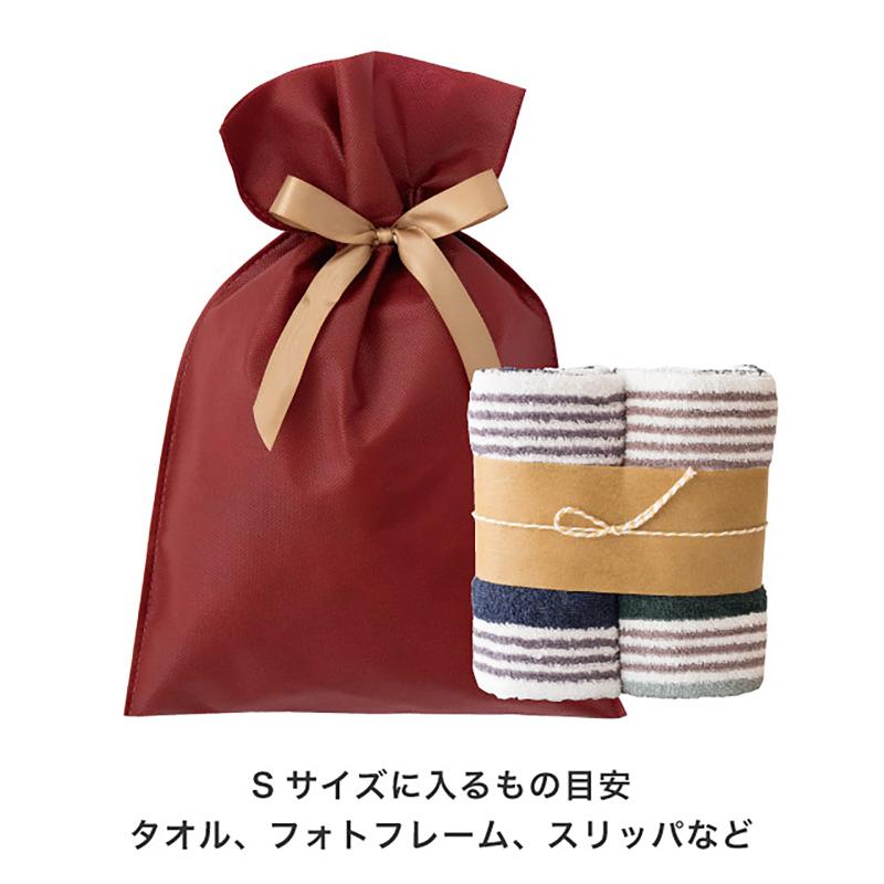 ラッピング用品 SFE-RBS 不織布リボン付ギフトバッグ-S/エンジ(10枚) ヘッズ