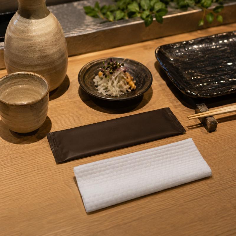 不織布おしぼり Palette ブラウン 日本ラインファースト