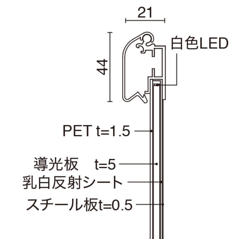売場備品 MGライトパネルカスタム 屋内外 A0シルバー 友屋