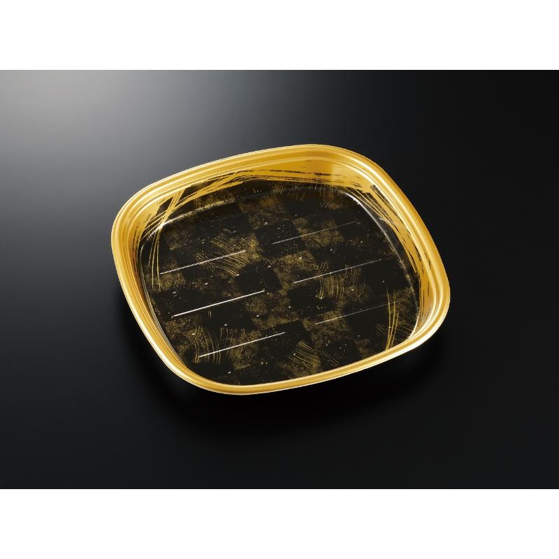 寿司容器 美軽角桶 3 はけ市松BK-黒 身 中央化学