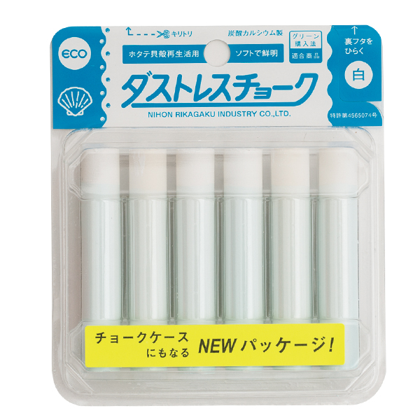 売場備品 ダストレスチョーク 6本パック ホワイト 友屋