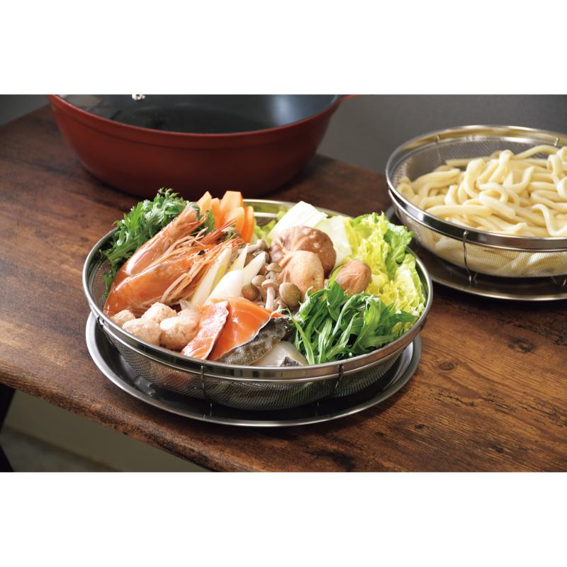 旨味 盛り付けザル・トレーセット26cm パール金属