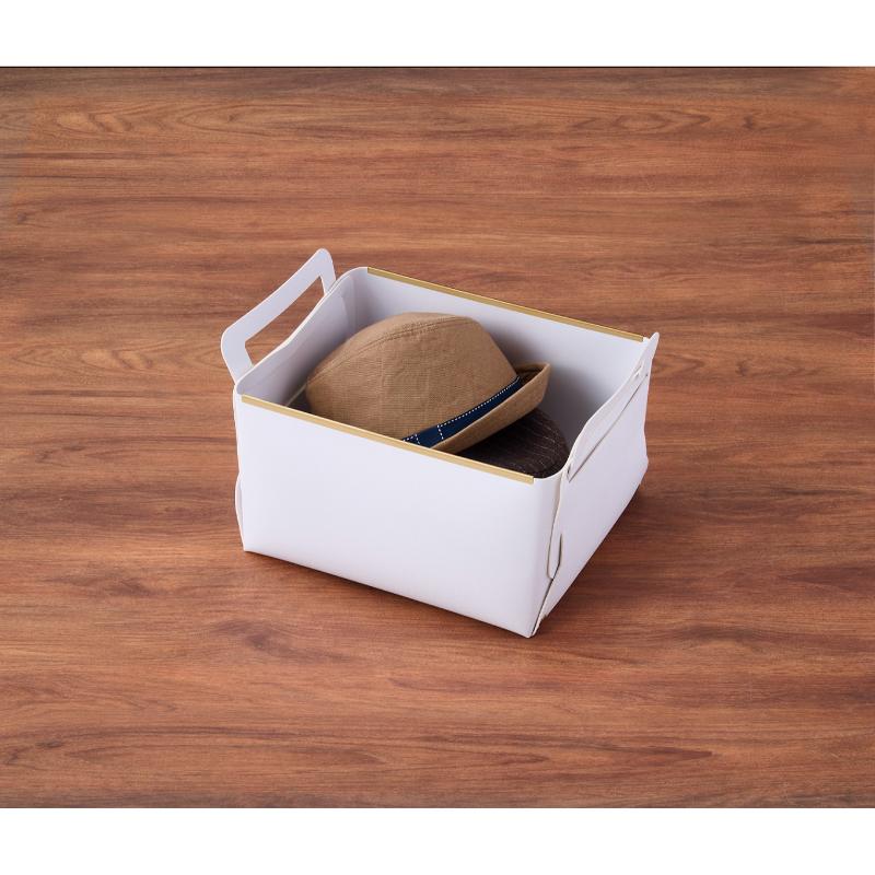 売場備品 フェイクレザー CUBEケース L WHITE パール金属