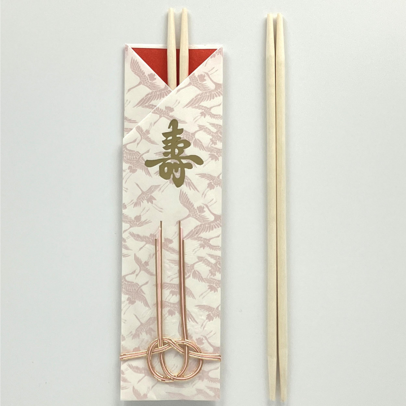 割箸 祝箸 白楊 パールピンク千羽鶴5膳揃 マスキ