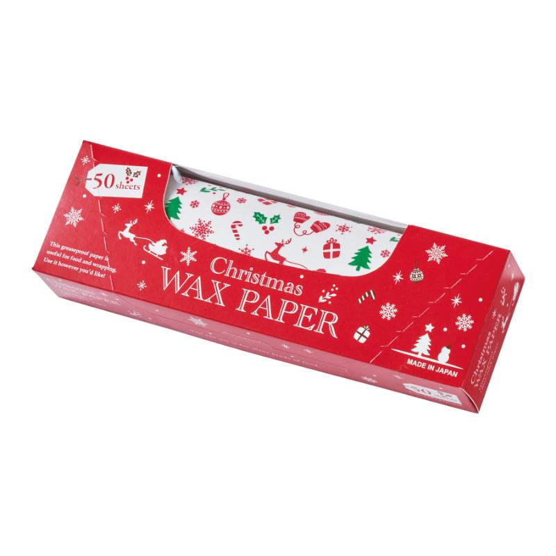 クッキングシート XW300BワックスペーパーBOX クリスマスカラー 天満紙器