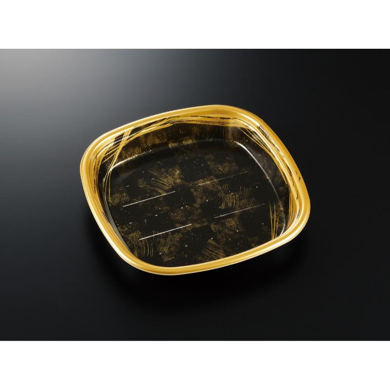 寿司容器 美軽角桶 2 はけ市松BK-黒 身 中央化学