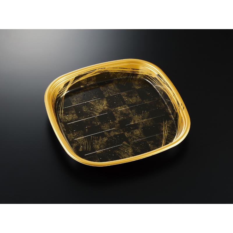 寿司容器 美軽角桶 4 はけ市松BK-黒 身 中央化学