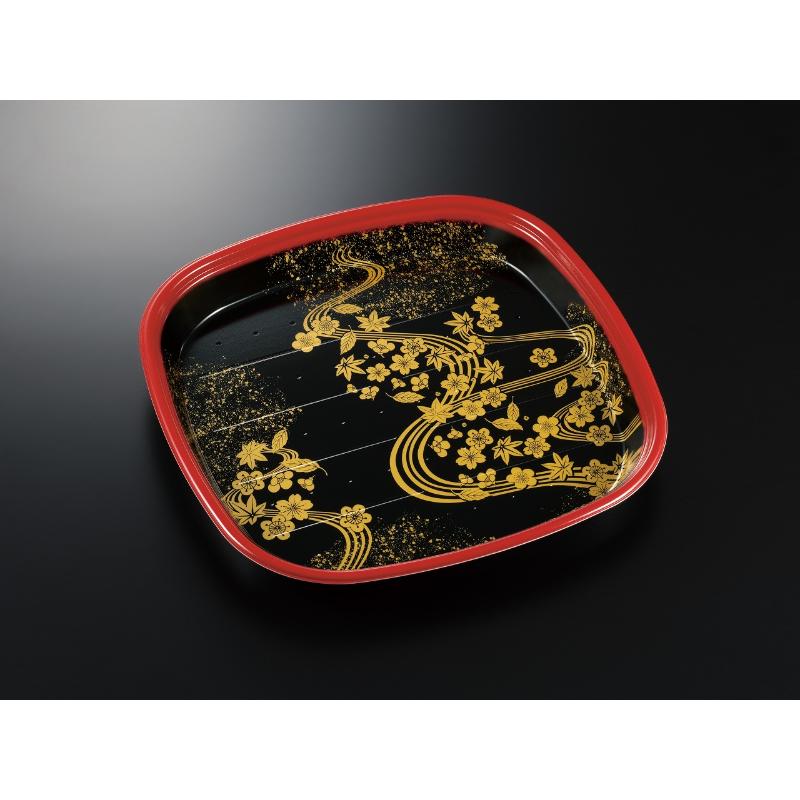 寿司容器 美軽角桶 5 花泉R-黒 身 中央化学