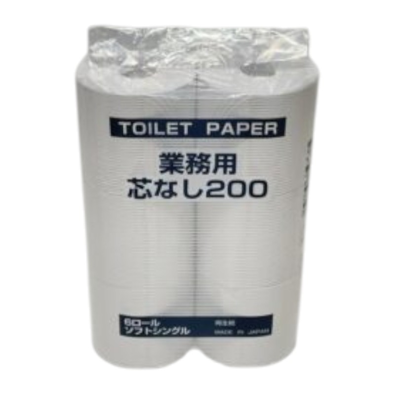 トイレットペーパー S 業務用芯なし6R(200m) 太洋紙業