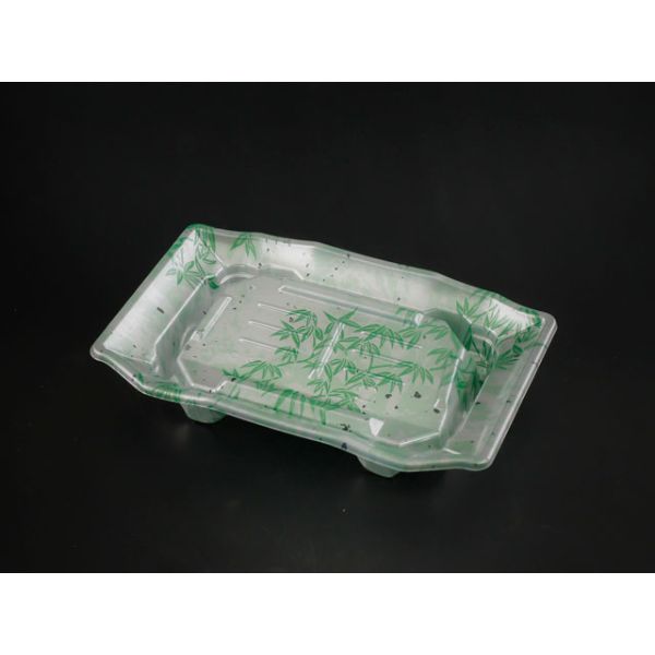 刺身容器 バイオPET うつくし盛D 10B こみち緑 リスパック