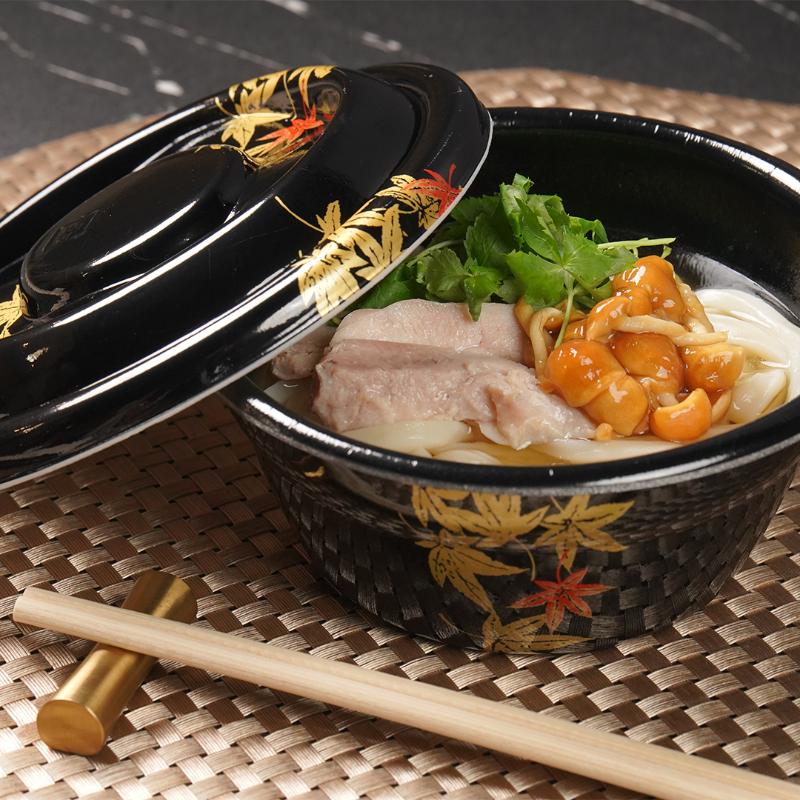 どんぶり容器 D-5 もみじ内黒 本体 青葉紙業