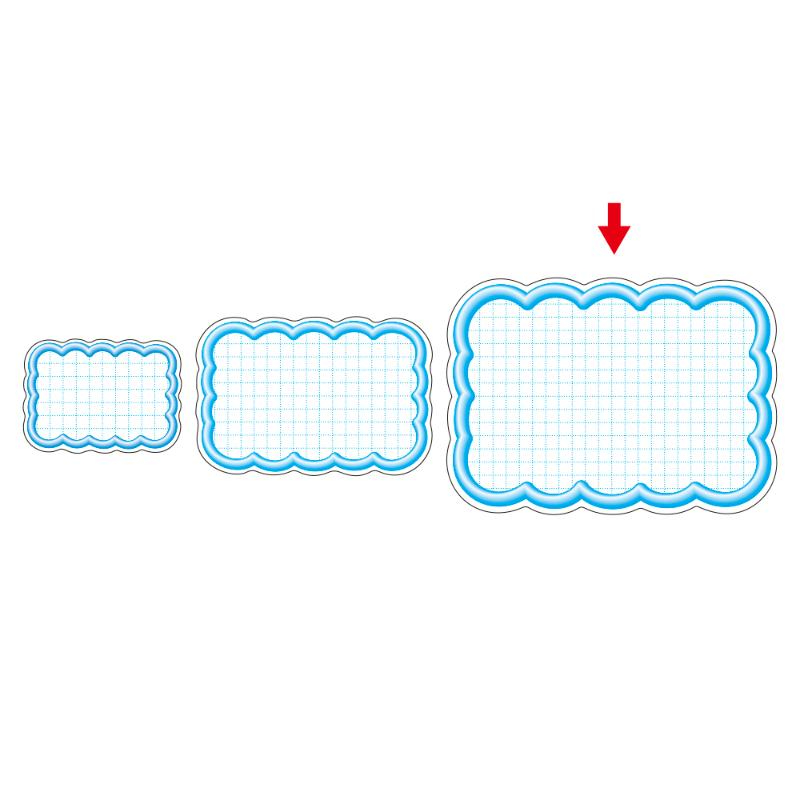 店舗用品 16-4197 抜型カード 立体枠 雲 大 ブルー 50枚入 ササガワ