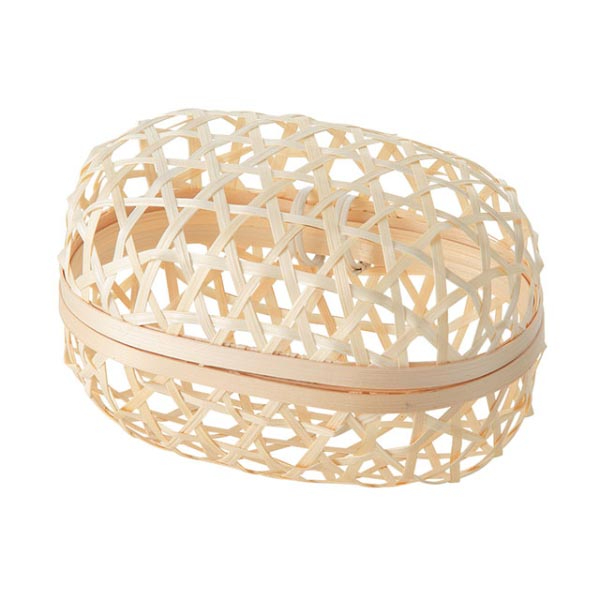 竹かご 六ツ目彩俵かごW アサヒグリーン