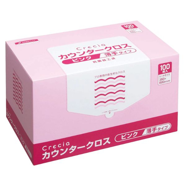 クレシア カウンタークロス薄手タイプ ピンク 日本製紙クレシア