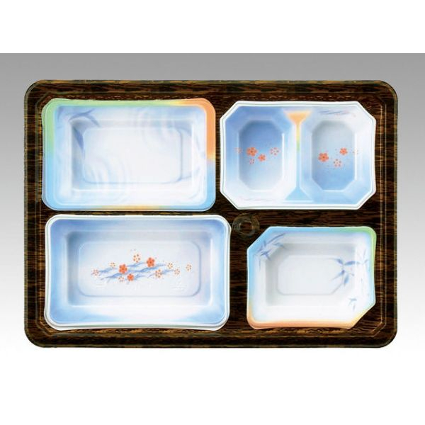 仕出弁当 アヅミ産業 T-117B (蓋木目)会席膳セット