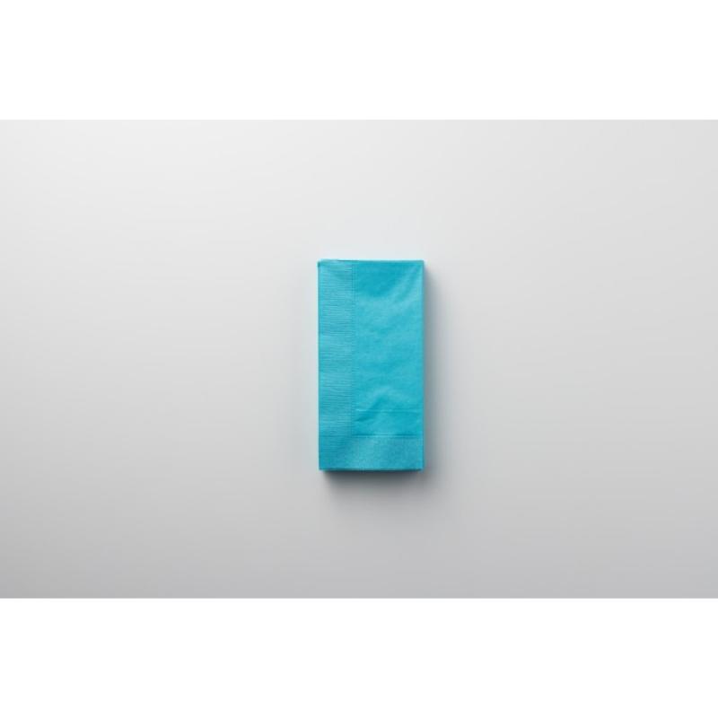 店舗資材 2P8ツ折りカラーナプキン(マーメイドブルー) LUC-28 オリエンタル紙業
