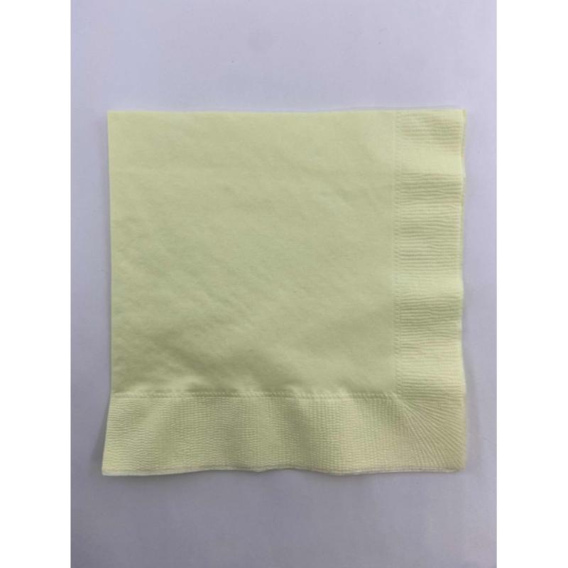 店舗資材 2P4ツ折り約330mm角カラーナプキン(イエロー) MC-24 オリエンタル紙業