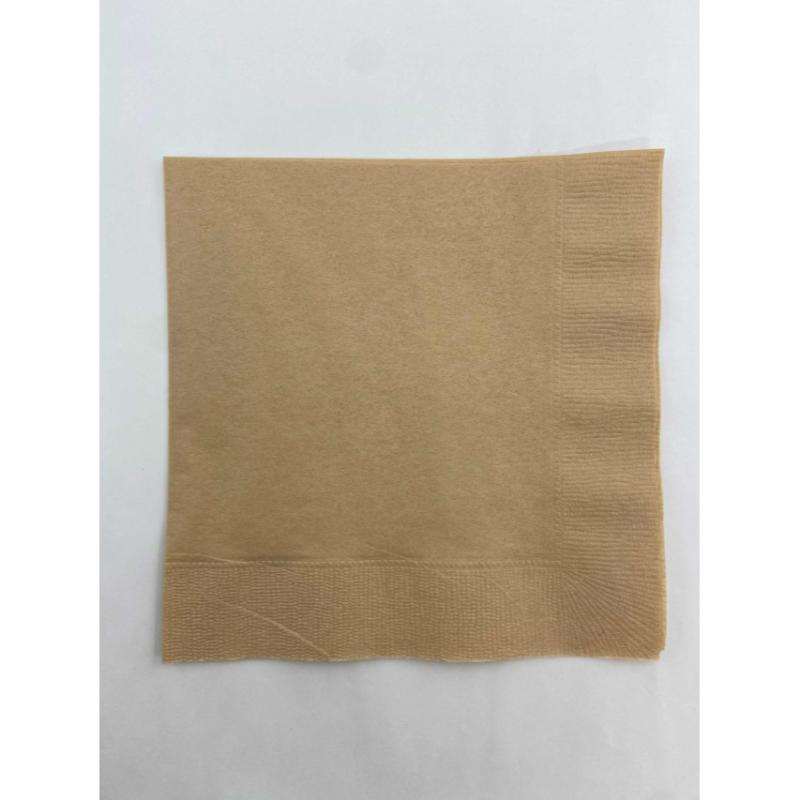 店舗資材 2P4ツ折り約330mm角カラーナプキン(カフェオレ) MC-24 オリエンタル紙業