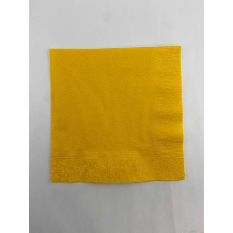 店舗資材 2P4ツ折り約330mm角カラーナプキン(レモン) MC-24 オリエンタル紙業