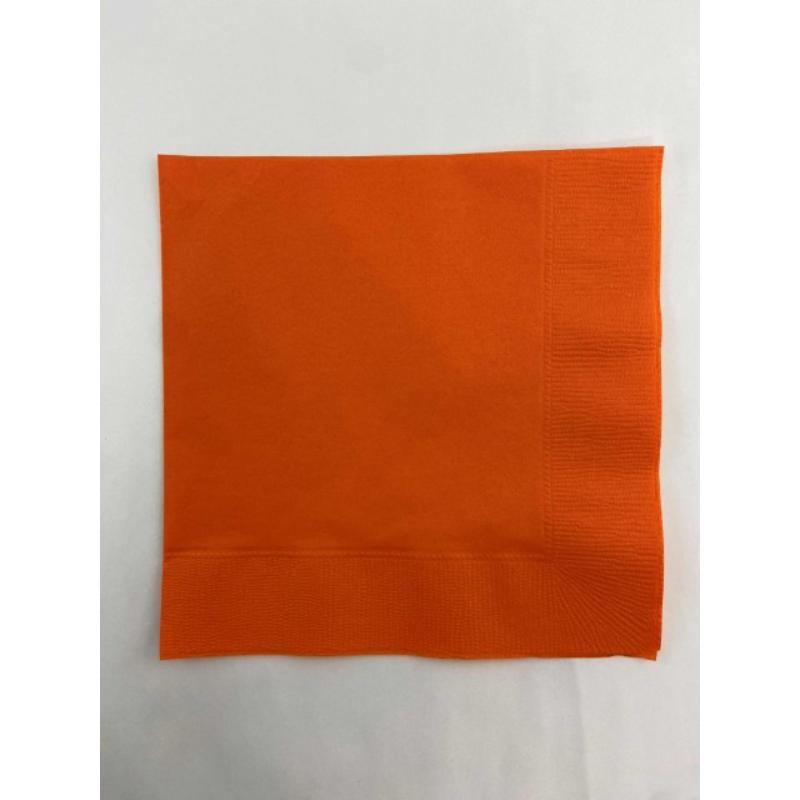 店舗資材 2P4ツ折り約330mm角カラーナプキン(マンダリン) MC-24 オリエンタル紙業