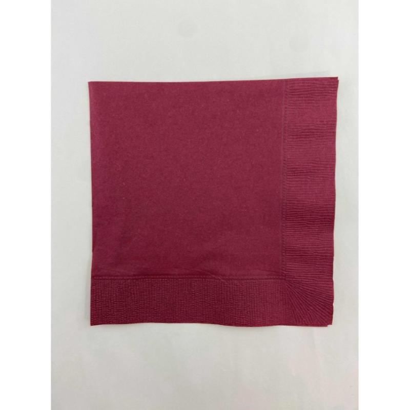 店舗資材 2P4ツ折り約330mm角カラーナプキン(ワインレッド) MC-24 オリエンタル紙業