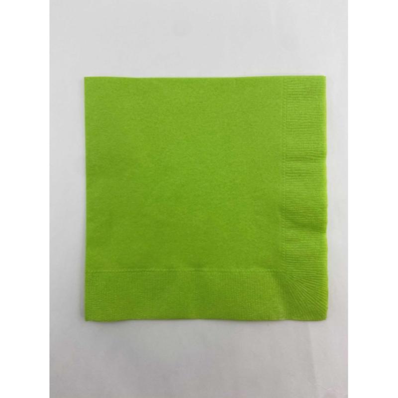 店舗資材 2P4ツ折り約330mm角カラーナプキン(アシッドグリーン) MC-24 オリエンタル紙業