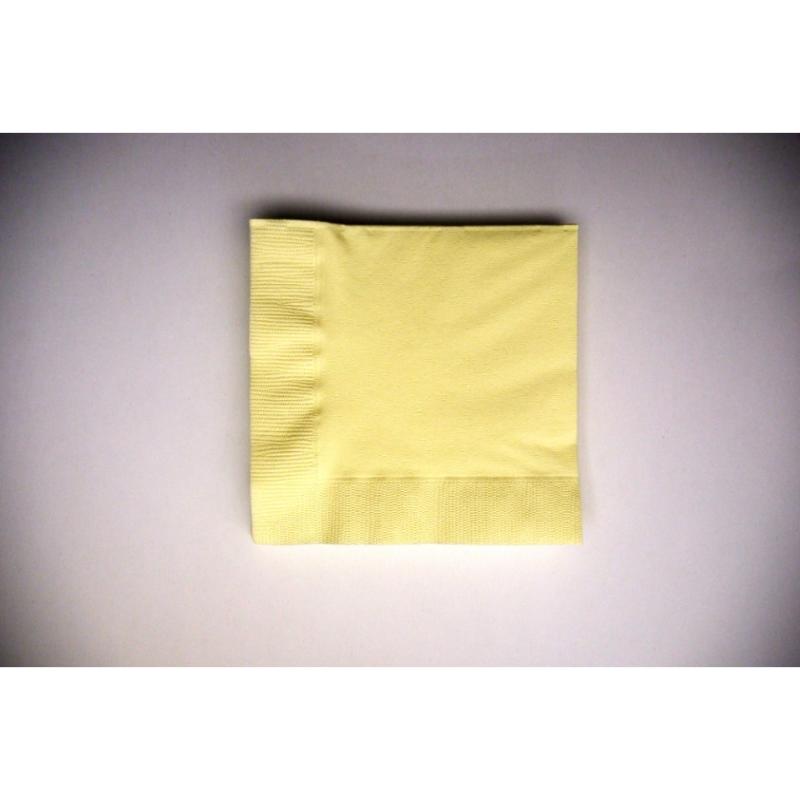 店舗資材 2P4ツ折り約250mm角カラーナプキン(イエロー) SC-24 オリエンタル紙業