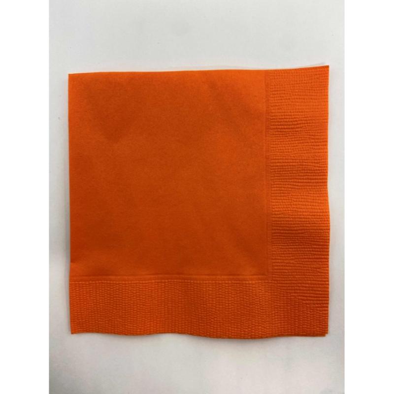 店舗資材 2P4ツ折り約250mm角カラーナプキン(マンダリン) SC-24 オリエンタル紙業