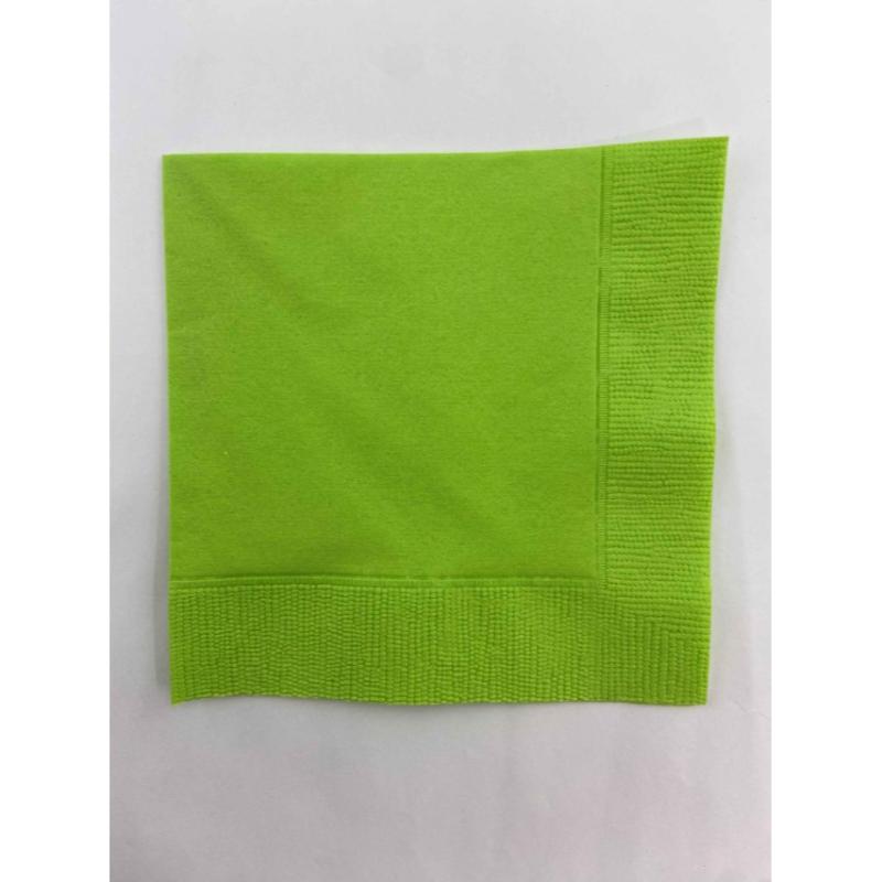 店舗資材 2P4ツ折り約250mm角カラーナプキン(アシッドグリーン) SC-24 オリエンタル紙業