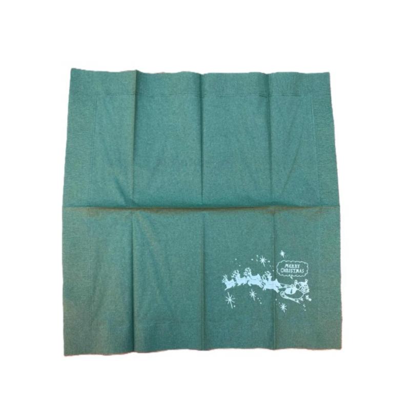 店舗資材 2P8ツ折り クリスマスナプキン LUC-28 X'mas2 イタリアングリーン オリエンタル紙業