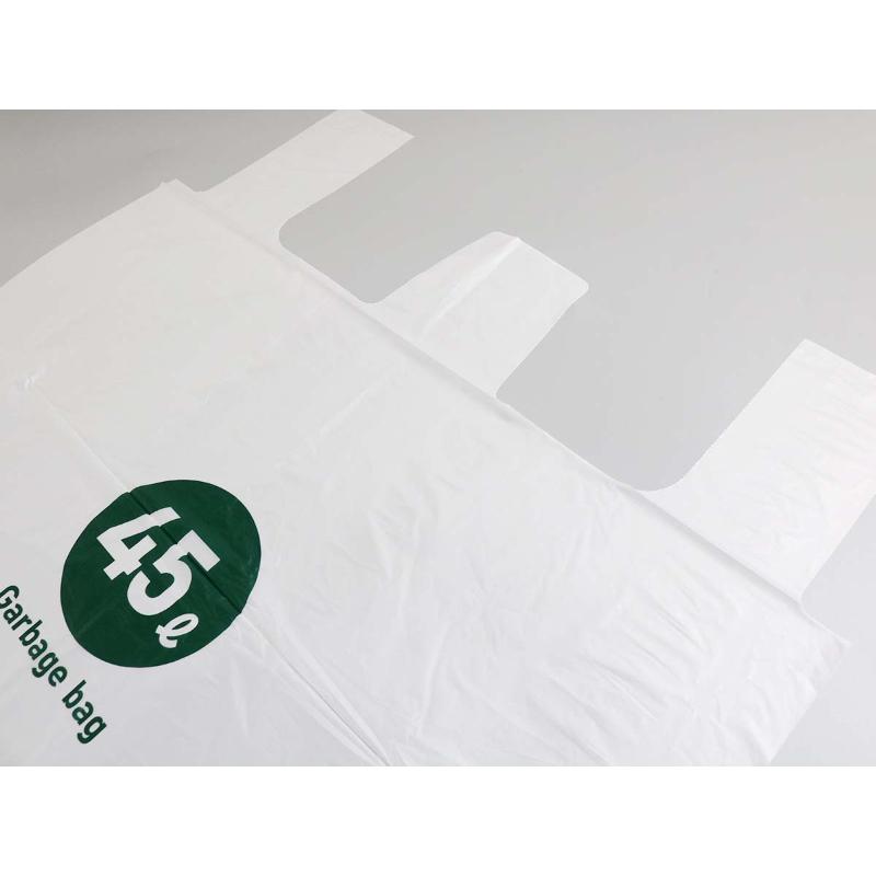 HDゴミ袋 nocoo(ノクー) 容量表記入り 白半透明ごみ袋 とって付き 45L 30枚 0.020mm 日本サニパック