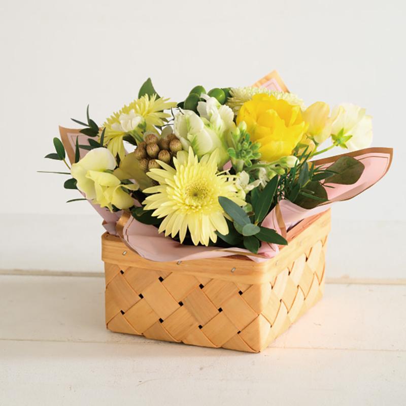 花器 WQU-BKM ウッドスクエアバスケット-M(6個) ヘッズ