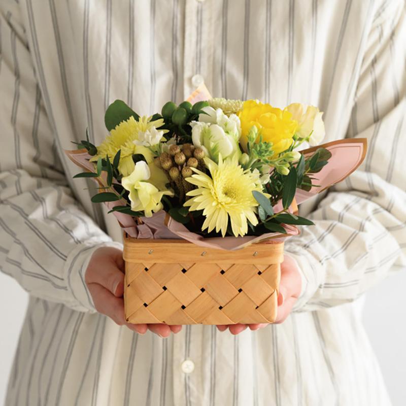 花器 WQU-BKM ウッドスクエアバスケット-M(6個) ヘッズ