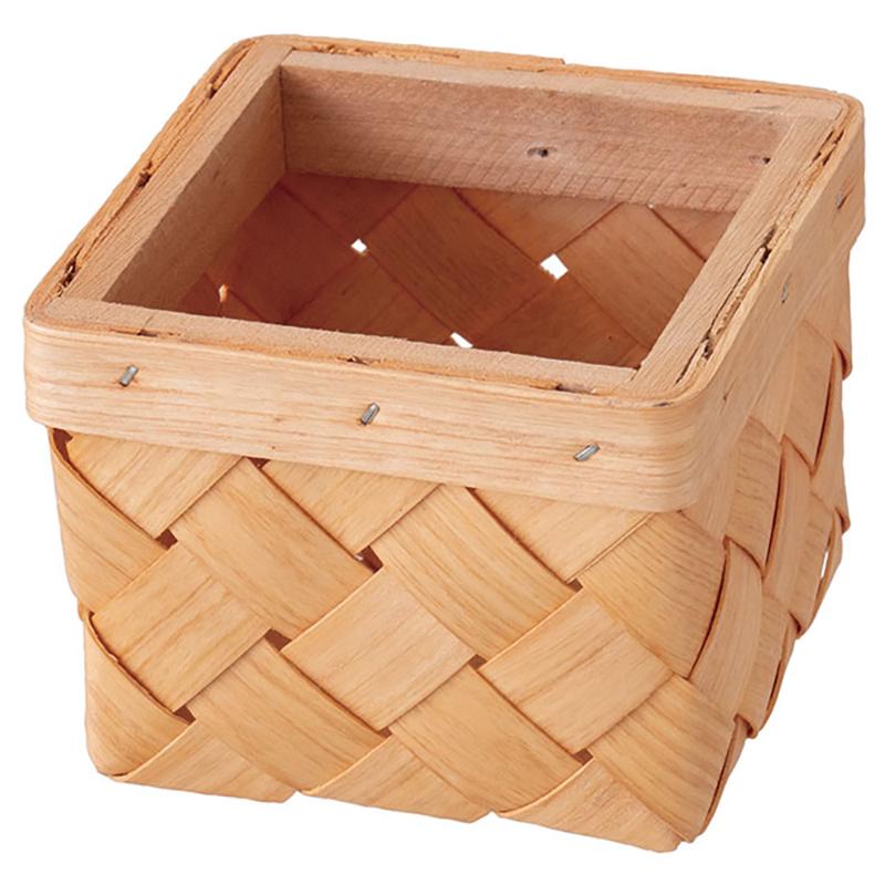 花器 WQU-BKS ウッドスクエアバスケット-S(6個) ヘッズ