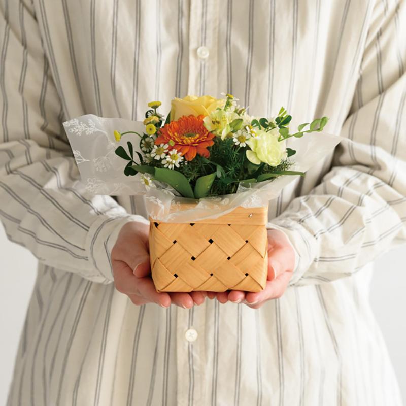 花器 WQU-BKS ウッドスクエアバスケット-S(6個) ヘッズ