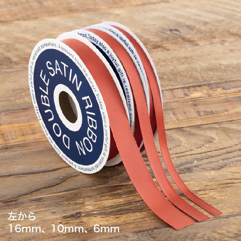 ギフト資材 DS0607R 両面サテンリボンSCARLET6mm(1巻) ヘッズ