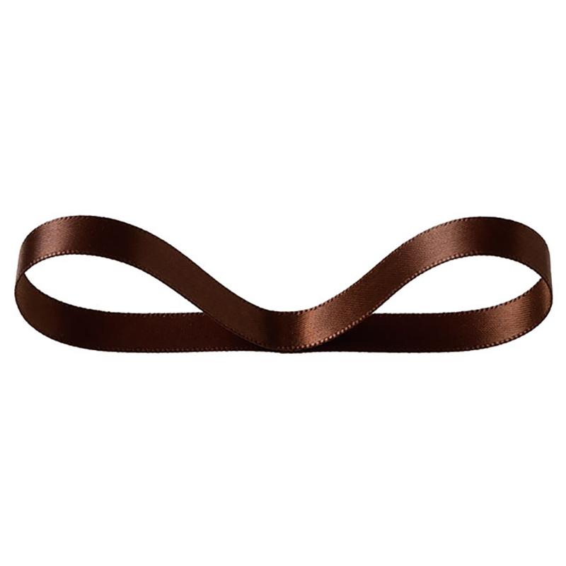 ギフト資材 DS1004R 両面サテンリボンBROWN10mm(1巻) ヘッズ