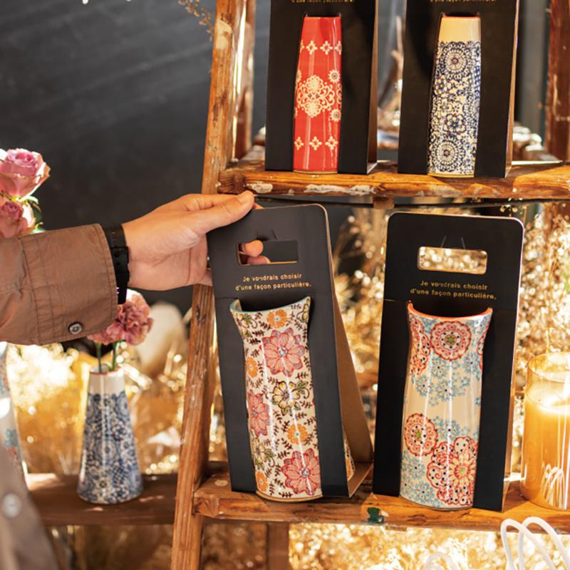 花器 HNP-FB3 ハンドメイドプリントフラワーベース-3(2個) ヘッズ