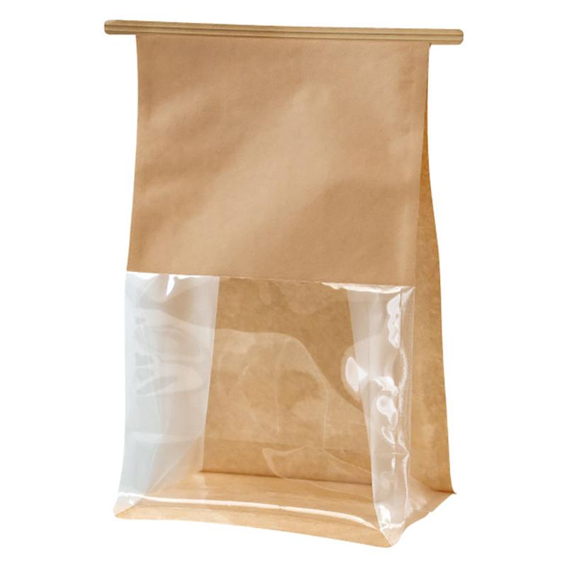 ラッピング用品 MKR-2WP 無地クラフト窓付角底袋-2/ワイヤー付(30枚) ヘッズ