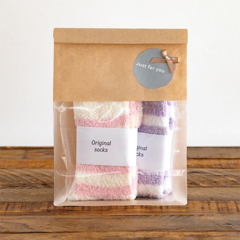 ラッピング用品 MKR-2WP 無地クラフト窓付角底袋-2/ワイヤー付(30枚) ヘッズ