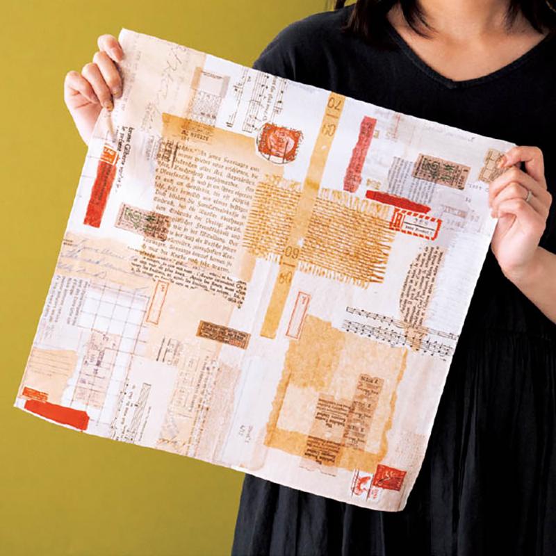 ギフト資材 CTN-FUR3 コットン風呂敷-3/コラージュ(10枚) ヘッズ