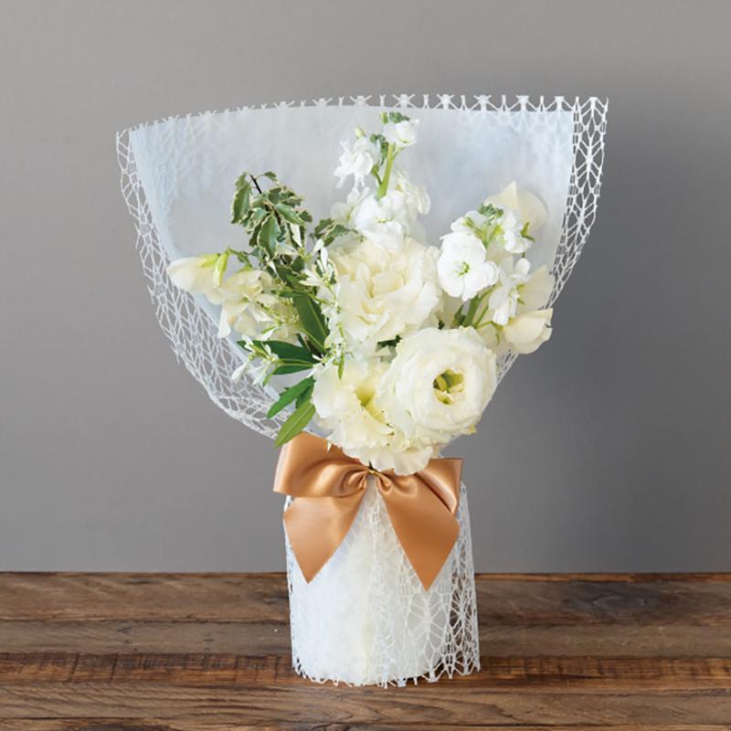 ラッピング資材 LSD-WM1 レーススタンディングブーケラッピングM-1/アイボリー(10枚) ヘッズ