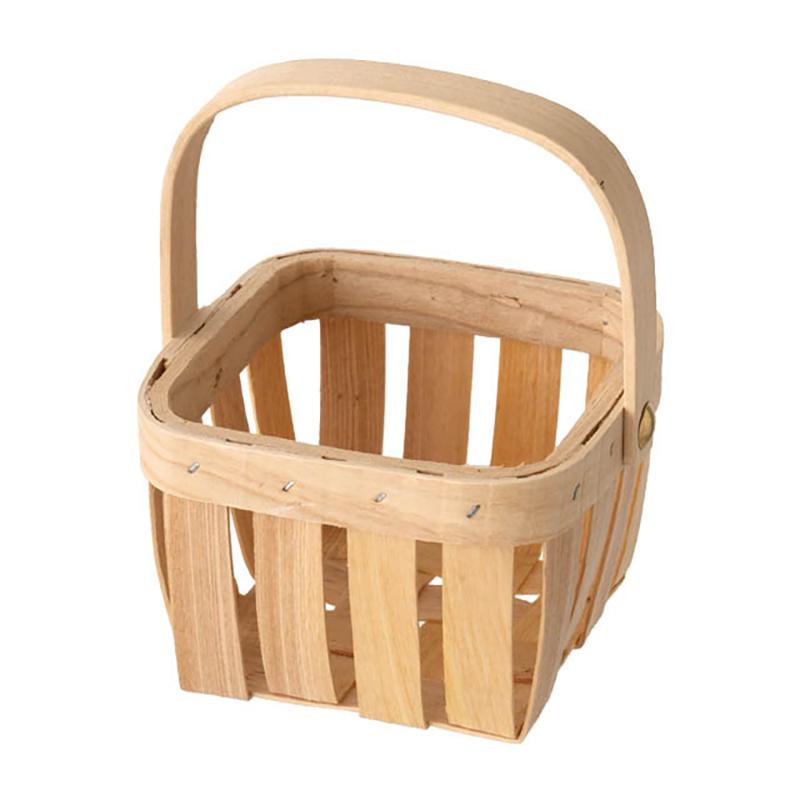 ラッピング用品 WSB-BKS ウッドスリットバスケット/ハンドル付-S(6個) ヘッズ