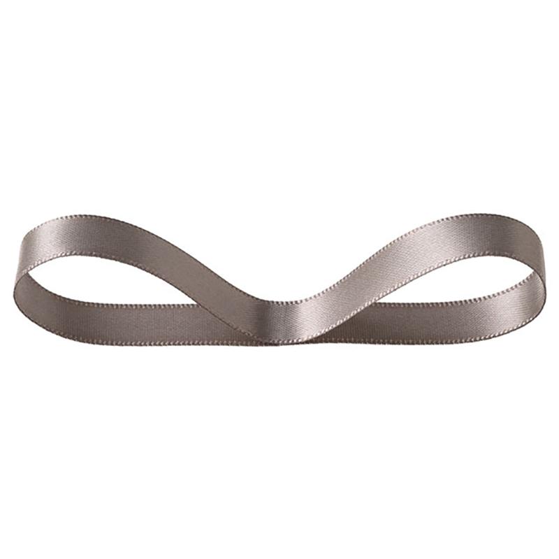 ギフト資材 DS1014R 両面サテンリボンGRAY10mm(1巻)  ヘッズ