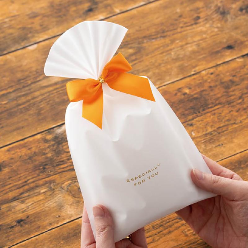 ギフト資材 OR-YT1 サテンリボンワイヤータイオレンジ-1(50個) ヘッズ