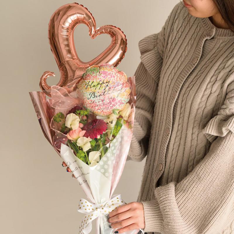 贈答用飾り BLN-FPLL2 バルーンフラワーピックLL-2/ハートピンク(10本) ヘッズ