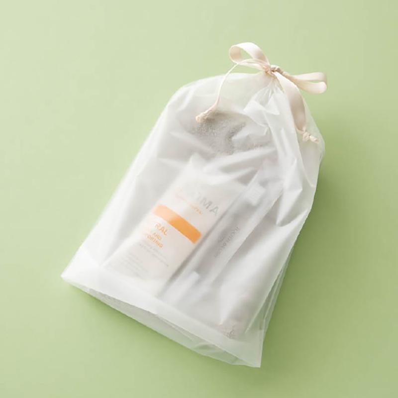 ラッピング用品 MFT-KBM 無地フロスト巾着バッグ-M(20枚) ヘッズ